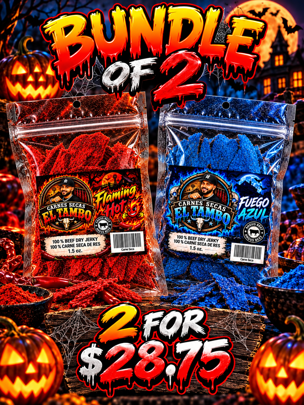 [BUNDLE OF 2] FLAMING HOT, FUEGO AZUL