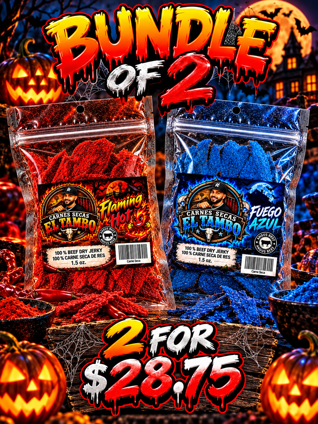 [BUNDLE OF 2] FLAMING HOT, FUEGO AZUL